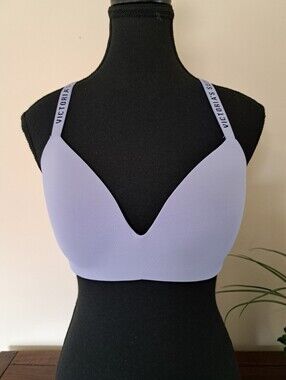 Victoria's Secret T-Shirt Bra Womens Size 34D Lavender Purple Wireless Lined